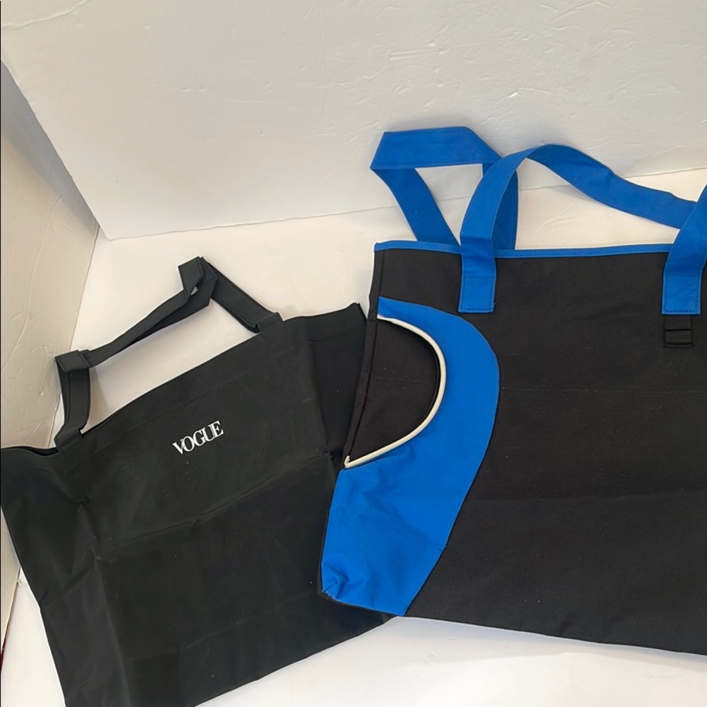 TOTE BAGS (2) 1-VOGUE  2- UNBRANDED  NWOT
